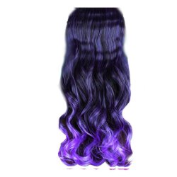 Cortina de Cabello Ondulada Degradee Negro a Morado