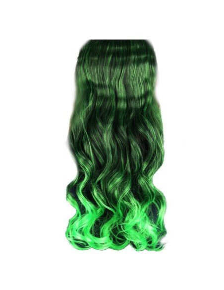 Cortina de Cabello Ondulada Degradee Negro a Verde Cortina de Cabello Ondulada Degradee Negro a Verde