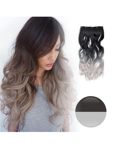 Cortina de Cabello Ondulada Degradee Gris a Plata