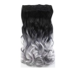Cortina de Cabello Ondulada Degradee Gris a Plata