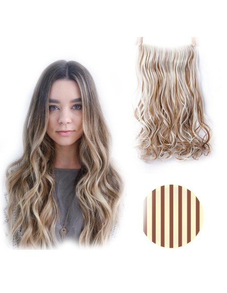 Cortina de cabello Ondulada Californianas Rubio Castaño