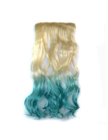 Cortina de cabello Ondulada Californianas Rubio Aguamarina Verde Cortina de cabello Ondulada Californianas Rubio Aguamarina Verde