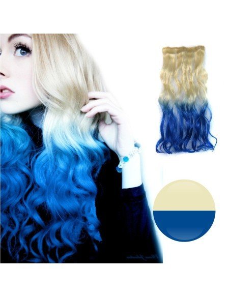 Cortina de cabello Ondulada Californianas Rubio Azul