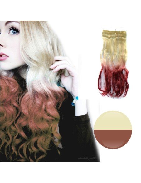 Cortina de cabello Ondulada Californianas Rubio Rojo Vino