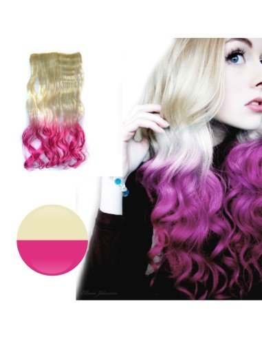 Cortina de cabello Ondulada Californianas Rubio Fucsia