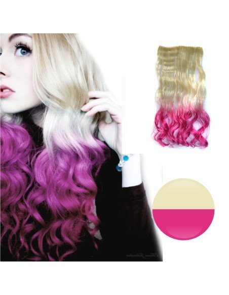 Cortina de cabello Ondulada Californianas Rubio Fucsia