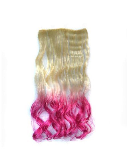 Cortina de cabello Ondulada Californianas Rubio Fucsia