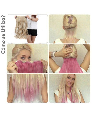 Cortina de cabello Ondulada Californianas Rubio Rosado