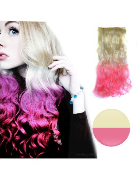 Cortina de cabello Ondulada Californianas Rubio Rosado