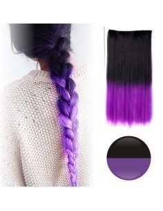 Cortina de Cabello Lisa Degradee Extensión Negro a Morado 2