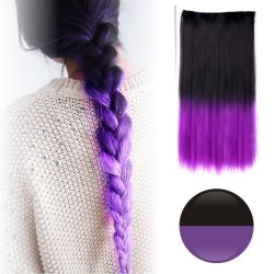 Cortina de Cabello Lisa Degradee Extensión Negro a Morado