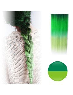 Cortina de Cabello Lisa Degradee Extensión Turquesa a Verde Limón