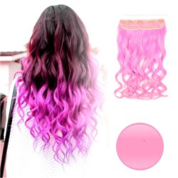 Extension de Cabello Unicolor Rizada Rosado