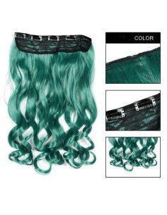 Extension de Cabello Unicolor Rizada Verde Cosplay 2