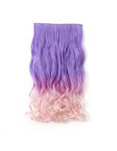 Cortina de Cabello Ondulada Degradee Lila a Rosado 2