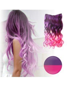 Cortina de Cabello Ondulada Degradee Morado a Fucsia
