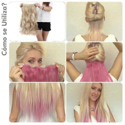 Cortina de Cabello Lisa Degradee Extensión Morado a Rojo