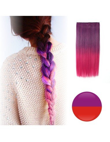 Cortina de Cabello Lisa Degradee Extensión Morado a Rojo