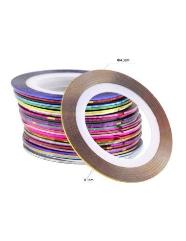 kit x12 Cintas decorativas Nail Art Tirillas adhesivas manicure Uñas