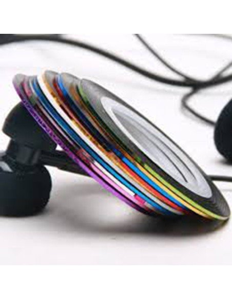 kit x12 Cintas decorativas Nail Art Tirillas adhesivas manicure Uñas