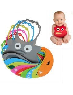 Babero de Silicona Animal Baby Bib Cocodrilo Verde 2