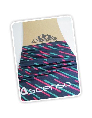 Buff Multifuncional Ascenso Diagonales Turquesa Pink