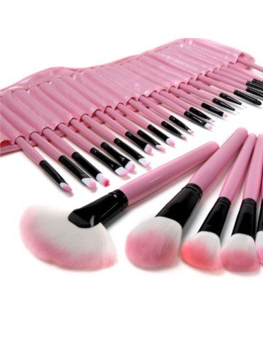 Set de 32 brochas y pinceles para maquillaje profesional