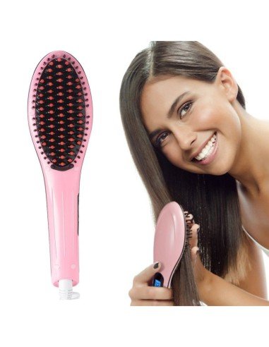Cepillo Alisador Plancha Cabello Eléctrico