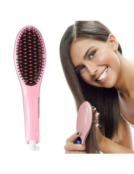 Cepillo Alisador Plancha Cabello Eléctrico