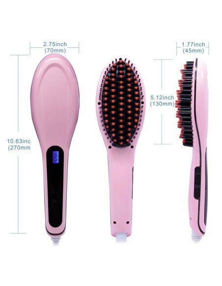 Cepillo Alisador Plancha Cabello Eléctrico Hairliss B-Fresh - Rosado