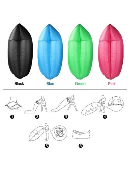 Sofá Inflable Lazy Bag + Bolso Relaxbag colchón Cloud Lounger playa, camping y exteriores