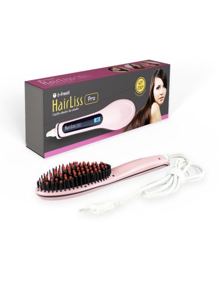 Cepillo Alisador Plancha Cabello Eléctrico Hairliss B-Fresh - Rosado