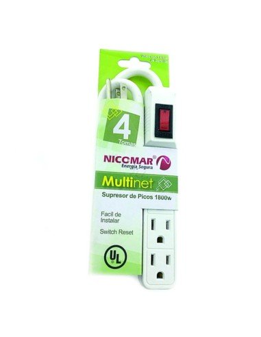 Supresor de Picos de 4 salidas, multiplique sus opciones de conexión