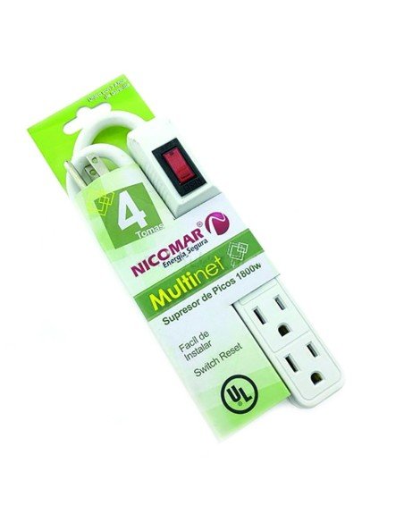 Supresor de Picos de 4 salidas, multiplique sus opciones de conexión