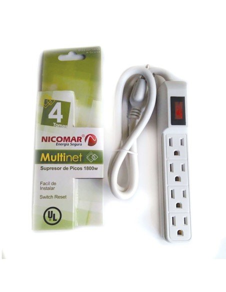 Supresor de Picos de 4 salidas, multiplique sus opciones de conexión