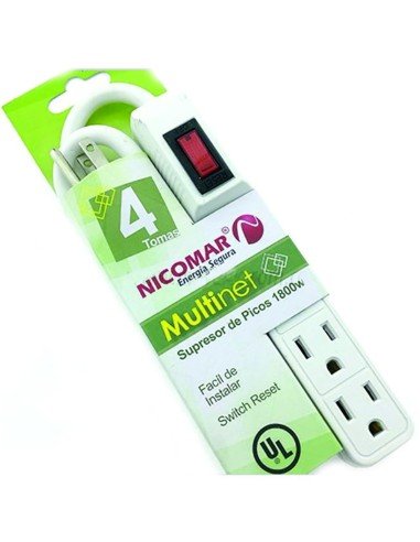 Supresor de Picos de 4 salidas, multiplique sus opciones de conexión