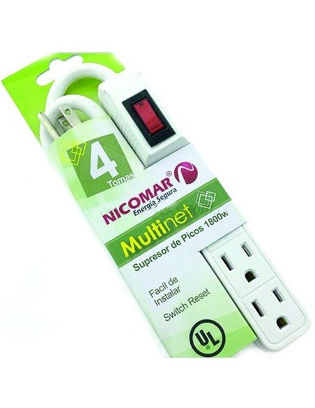 Supresor de Picos de 4 salidas, multiplique sus opciones de conexión