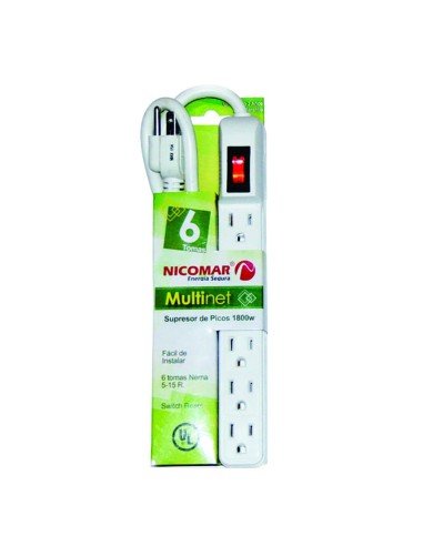Supresor de Picos de 6 salidas, multiplique sus opciones de conexión