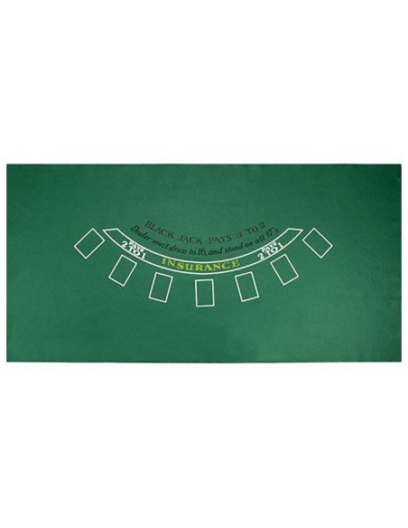 Paño de Pocker de 7 puestos, verde o azul, estampado 36 x 72 pulgadas