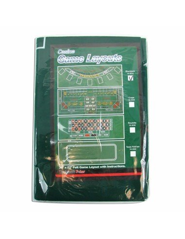 Paño de Pocker de 7 puestos, verde o azul, estampado 36 x 72 pulgadas