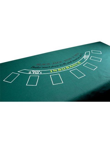 Paño de Pocker de 7 puestos, verde o azul, estampado 36 x 72 pulgadas