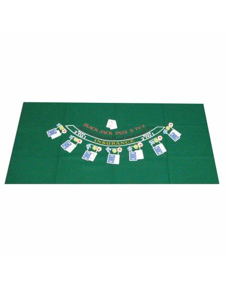 Paño de Pocker de 7 puestos, verde o azul, estampado 36 x 72 pulgadas