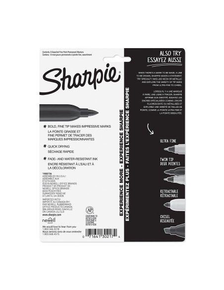 Sharpie Punta Fina Marcador Permanente  (8 unidades) Sharpie Punta Fina Marcador Permanente  (8 unidades)