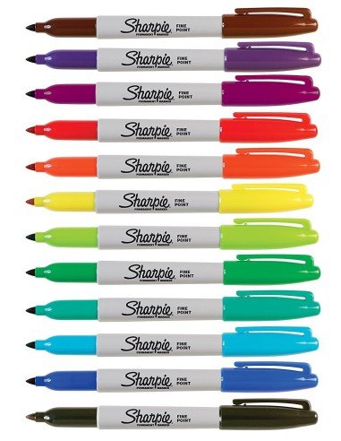 Sharpie Punta Fina Marcador Permanente  (12 unidades)