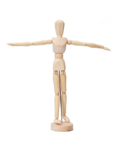 Maniquí Articulado de Madera, Modelo para dibujantes y artistas