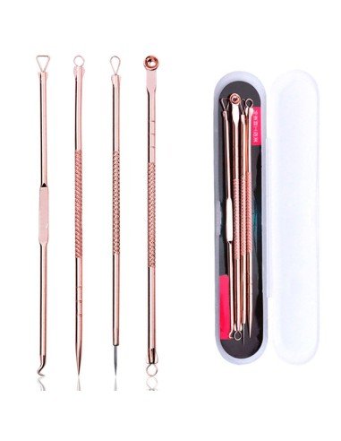 Set x4 Herramientas para remover espinillas y acné, Limpieza facil de puntos negros