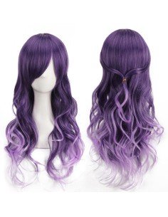 Peluca Bicolor Degradee 70cm Harajuku Morado Lila