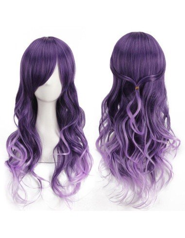 Peluca Bicolor Degradee 70cm Harajuku Morado Lila
