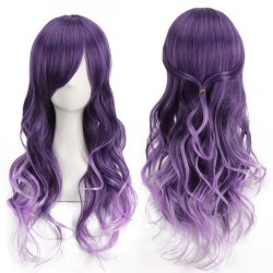 Peluca Bicolor Degradee 70cm Harajuku Morado Lila