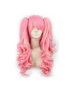 Peluca Miku Cosplay Lolitas Anime Bicolor con colitas de 65 a 70cm cabello rizado y ondulado